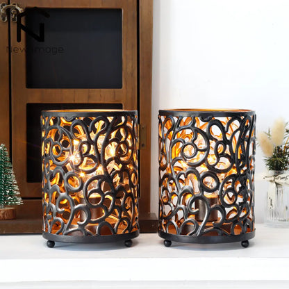 Lampe de chevet en métal à piles sans