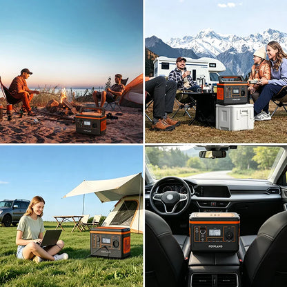 POWLAND – tragbarer Solargenerator 800W, mit AC-Steckdose, MPPT-Unterstützung, 100W Solarpanel, Lithiumbatterie für Camping im Freien