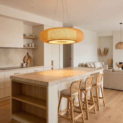 Lustre en Bambou Tressé – Solmora