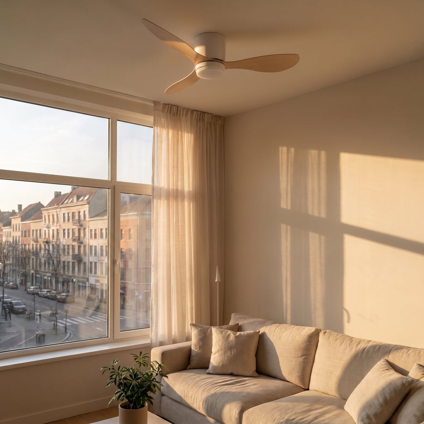 Silent LED Ceiling Fan - Reversible Modern Fan with Remote