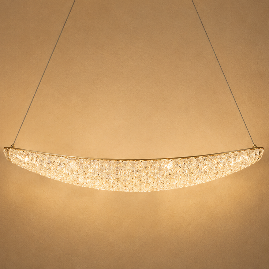 Linear Crystal Chandelier Champagne - Modern Island Pendant