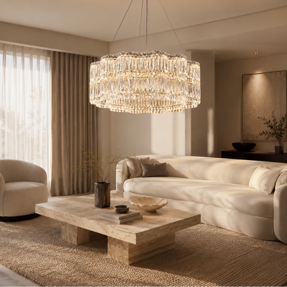 K9 Crystal Chandelier Suspended - Round Luxury Pendant