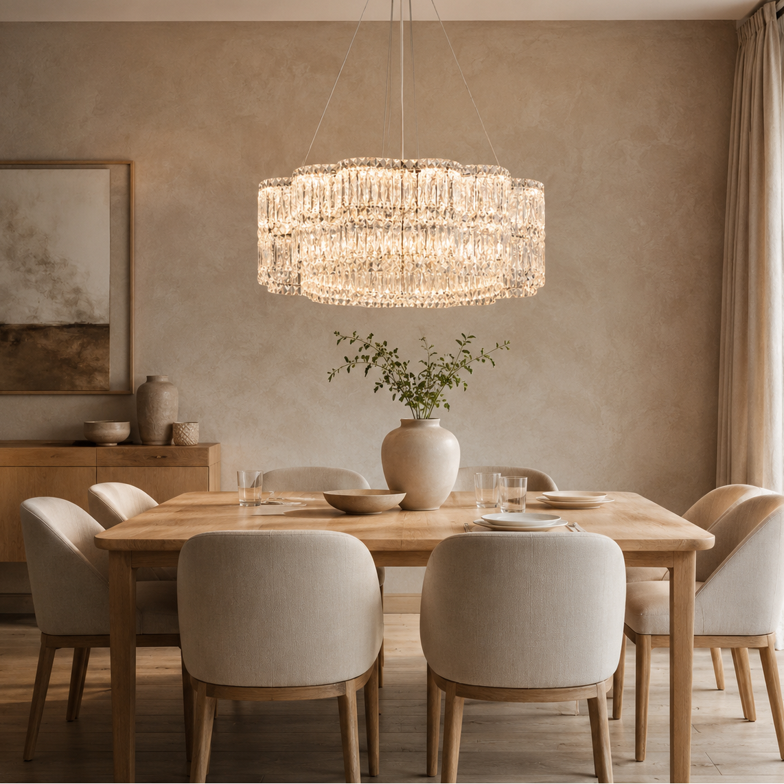 K9 Crystal Chandelier Suspended - Round Luxury Pendant