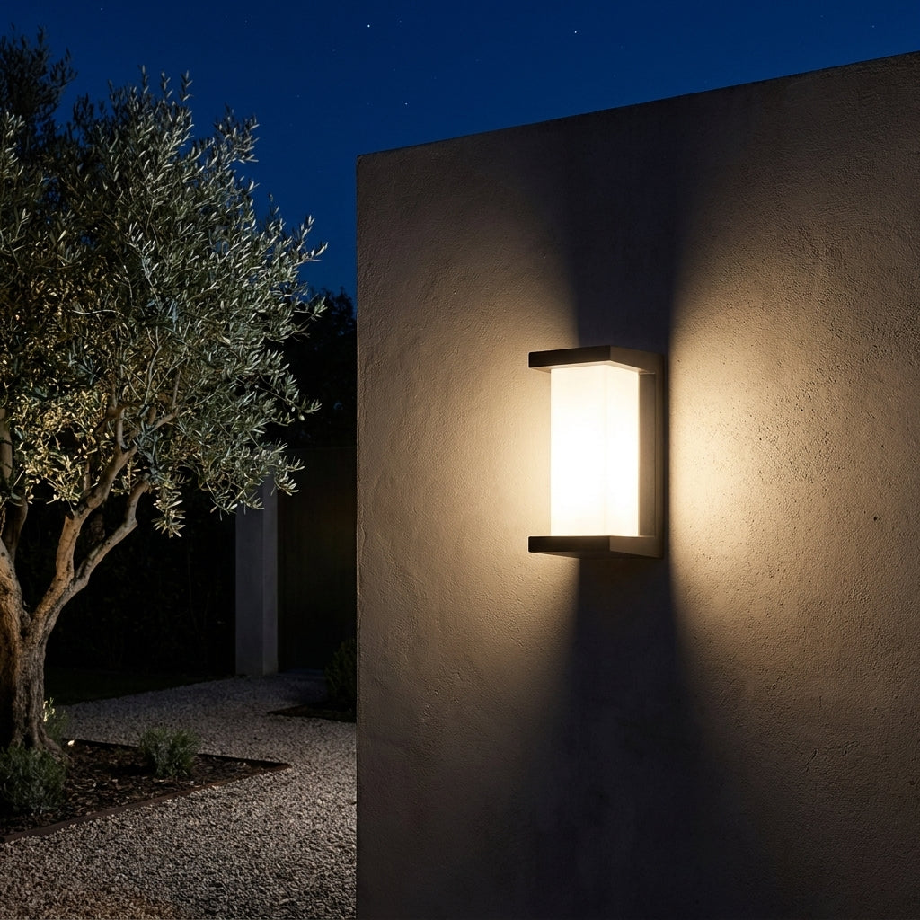 Black Outdoor LED Wall Sconce - Modern Design Light