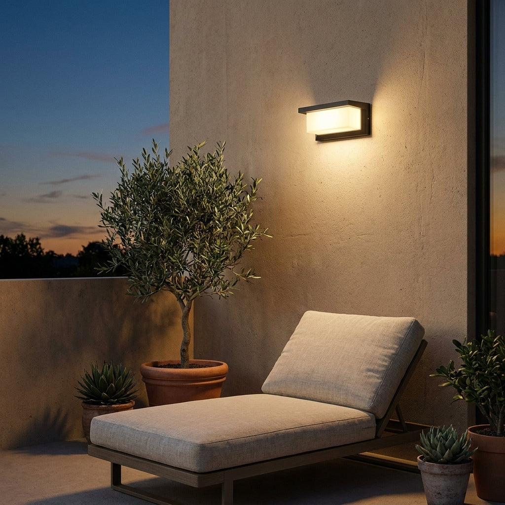 Black Outdoor LED Wall Sconce - Modern Design Light