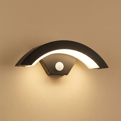 Black Outdoor LED Wall Light with Motion Sensor - Smart Security Sconce
