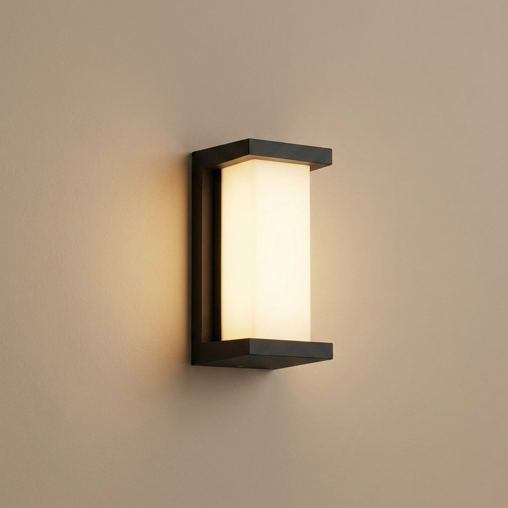 Black Outdoor LED Wall Sconce - Modern Design Light