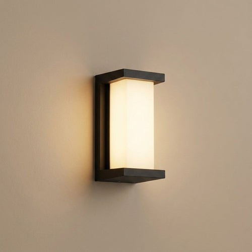 Black Outdoor LED Wall Sconce - Modern Design Light