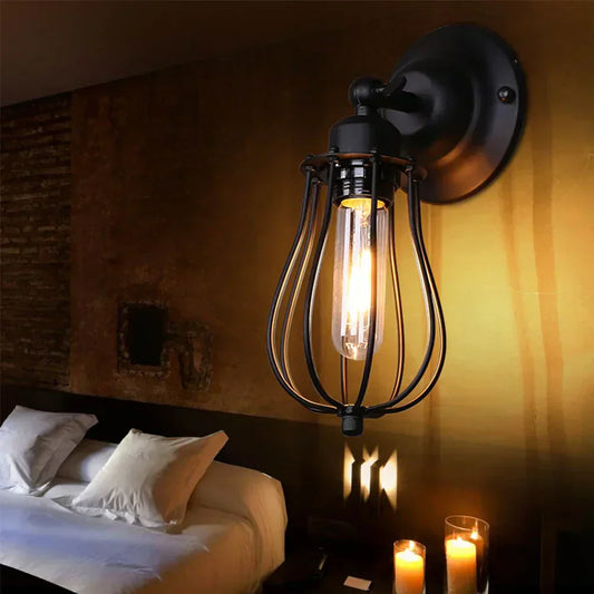 Industrial Wall-Mounted Bedside Lamp