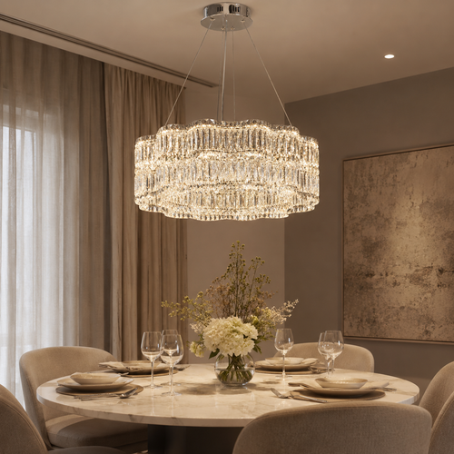 K9 Crystal Chandelier Suspended - Round Luxury Pendant