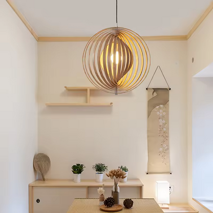 Suspension en bois lamellé ajouré – Orbélia