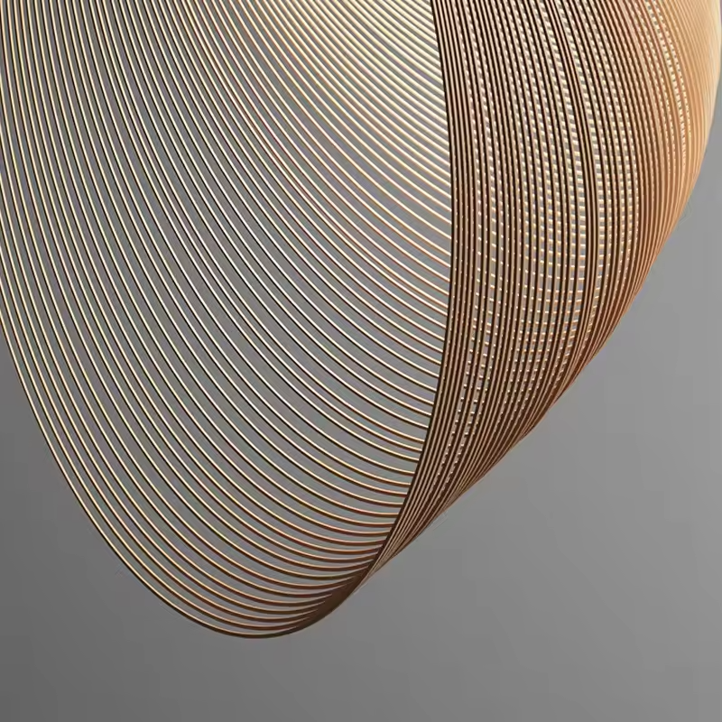 Suspension Sculpturale en Bois Ondulé - Brisora