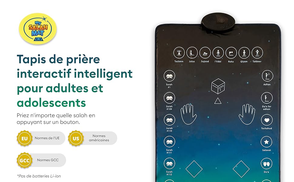 Tapis de prière avec 25 Touches tactiles et Haut-Parleur