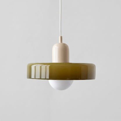 Bauhaus Glass Pendant Light - Colorful Retro Hanging Lamp
