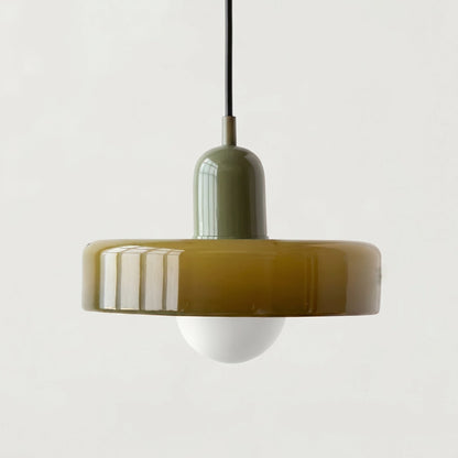 Bauhaus Glass Pendant Light - Colorful Retro Hanging Lamp