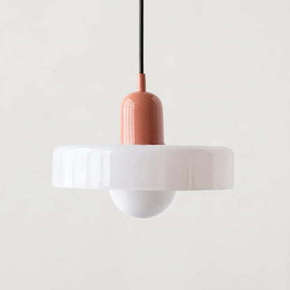 Bauhaus Glass Pendant Light - Colorful Retro Hanging Lamp