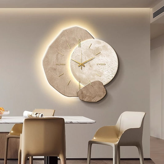 Modern Stone-Inspired Wall Clock – Sculptural Home Décor