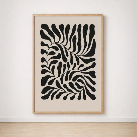 Tableau Abstrait Noir et Beige – Une Explosion d’Art pour Vos Murs