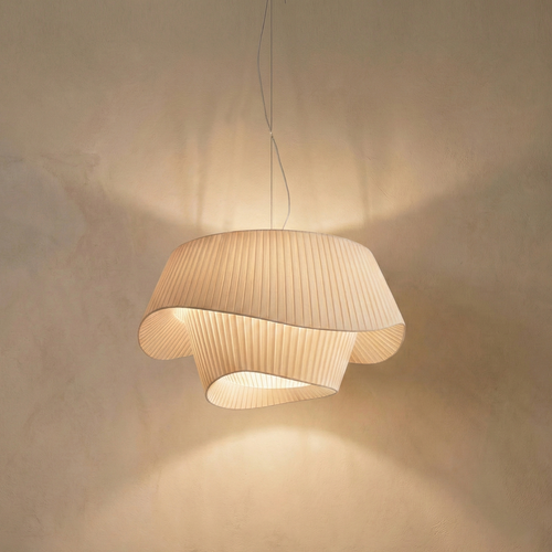 Suspension Ondulée en Tissu Plissé - Nuvora