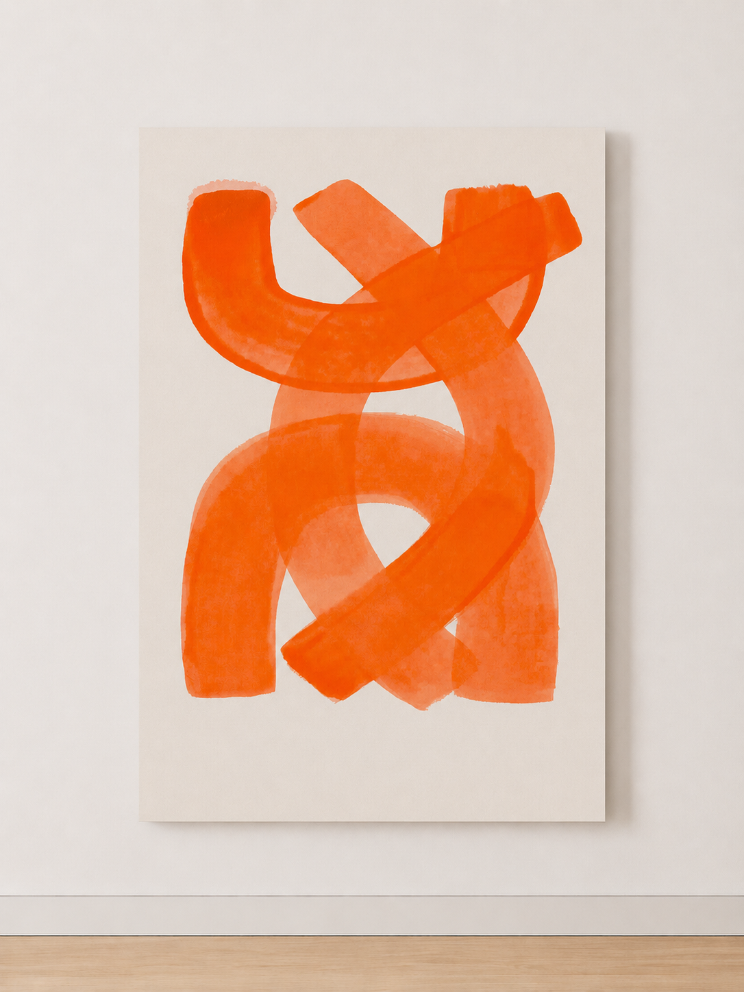 Tableau Abstrait Orange Vif – Énergie Graphique et Contemporaine