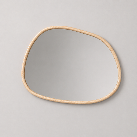 Asymmetrical Organic Wooden Mirror – Loria