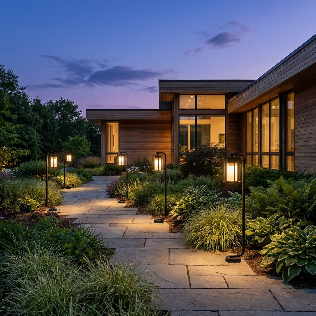 Stainless Steel Outdoor Path Light - Minimalist Black Garden Lamp