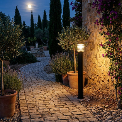 Stainless Steel Outdoor Floor Lamp - Modern Black Garden Light