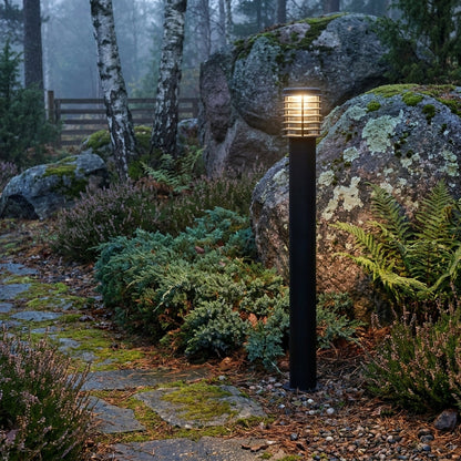 Stainless Steel Outdoor Floor Lamp - Modern Black Garden Light