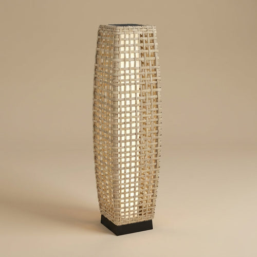 Solar Hand-Woven Rattan Floor Lamp - Outdoor Garden Light