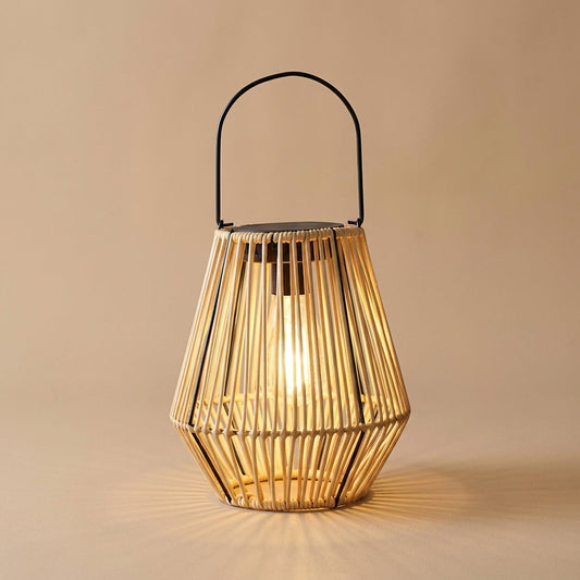 Solar Woven Rattan Lantern - Outdoor Decorative Light
