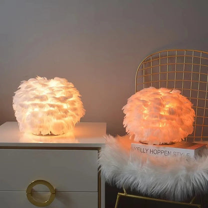 Lampe de chevet design Plumes moderne