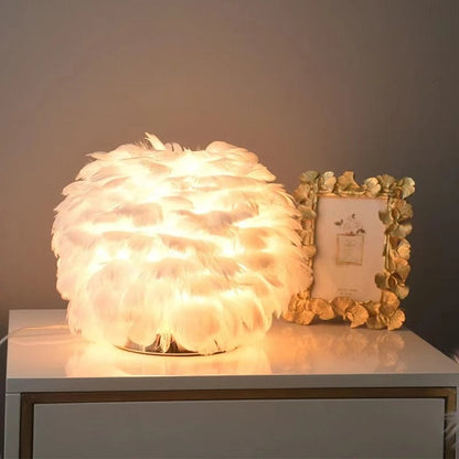 Lampe de chevet design Plumes moderne