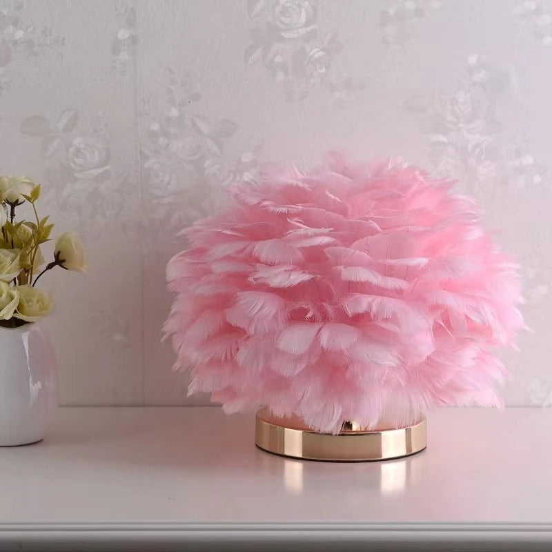 Lampe de chevet design Plumes moderne