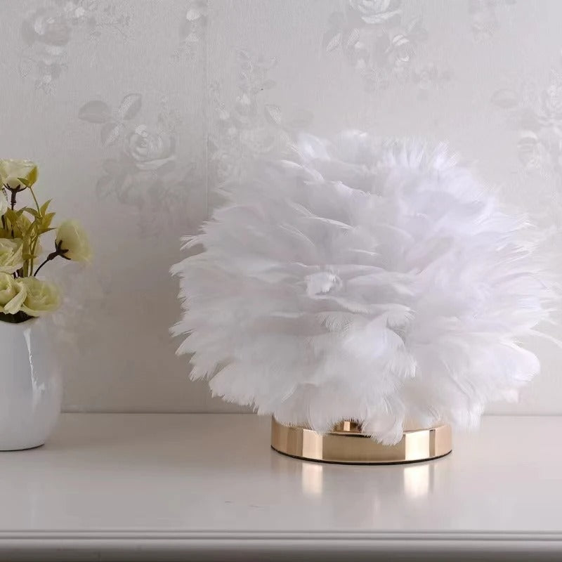 Lampe de chevet design Plumes moderne