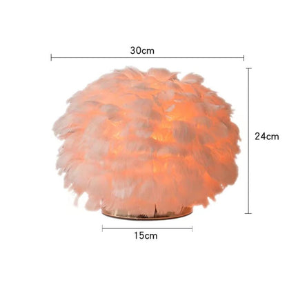 Lampe de chevet design Plumes moderne