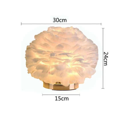 Lampe de chevet design Plumes moderne