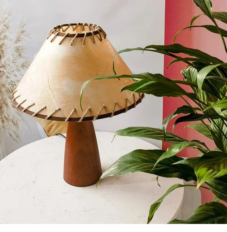 Lampe de chevet Rétro en Bois Massif
