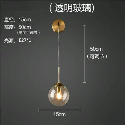 applique murale Suspendue en boule de Verre