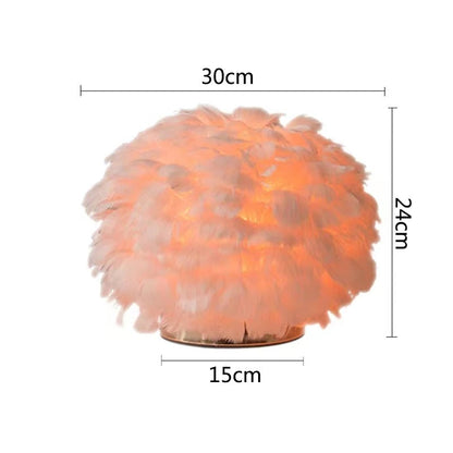 Lampe de chevet design Plumes moderne