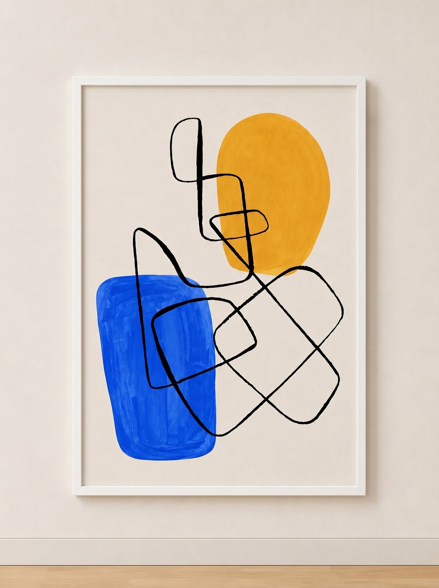Gold Beige Abstract Art Painting - Modern Canvas Print