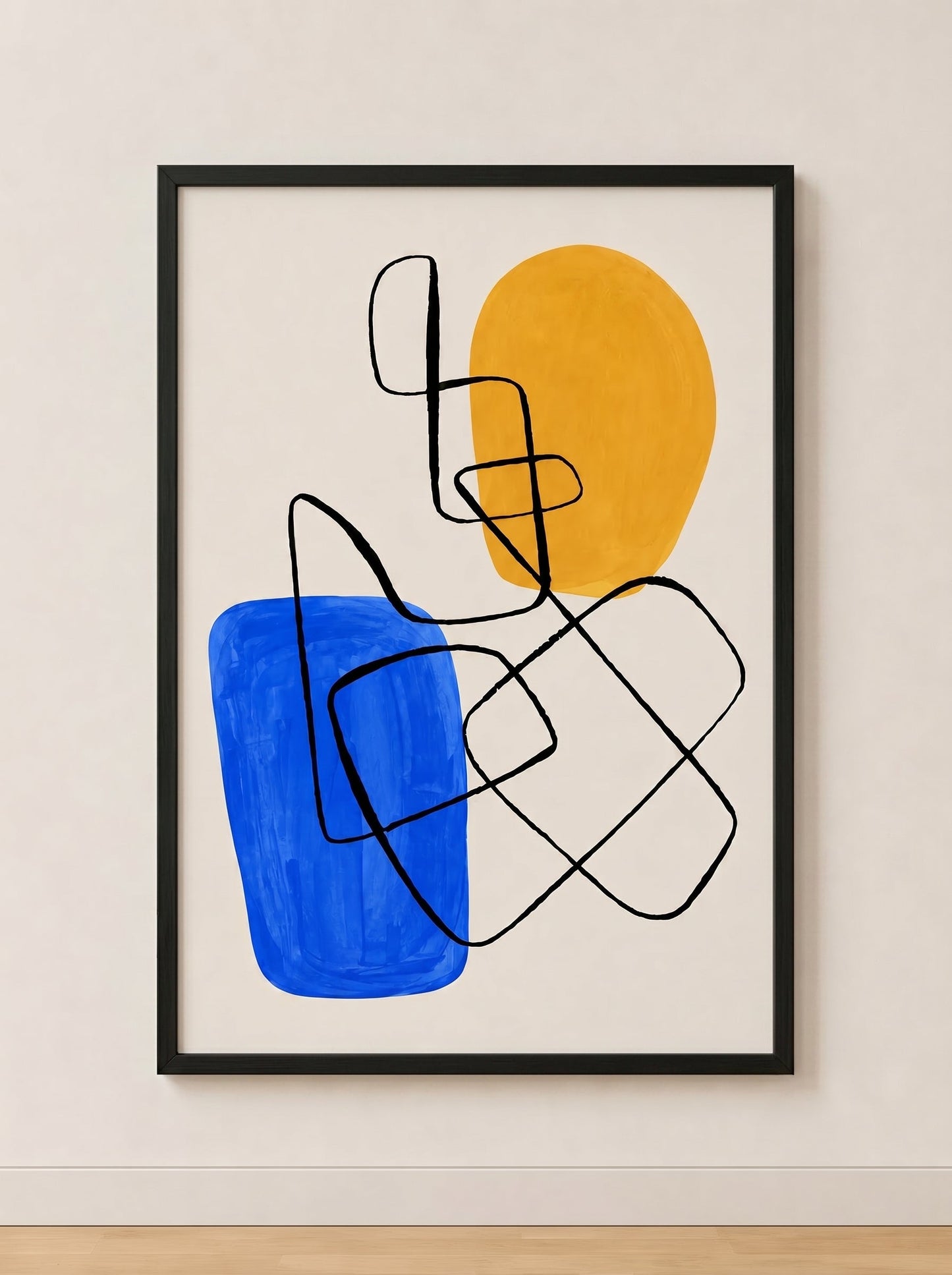Gold Beige Abstract Art Painting - Modern Canvas Print