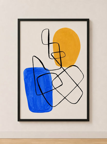 Gold Beige Abstract Art Painting - Modern Canvas Print