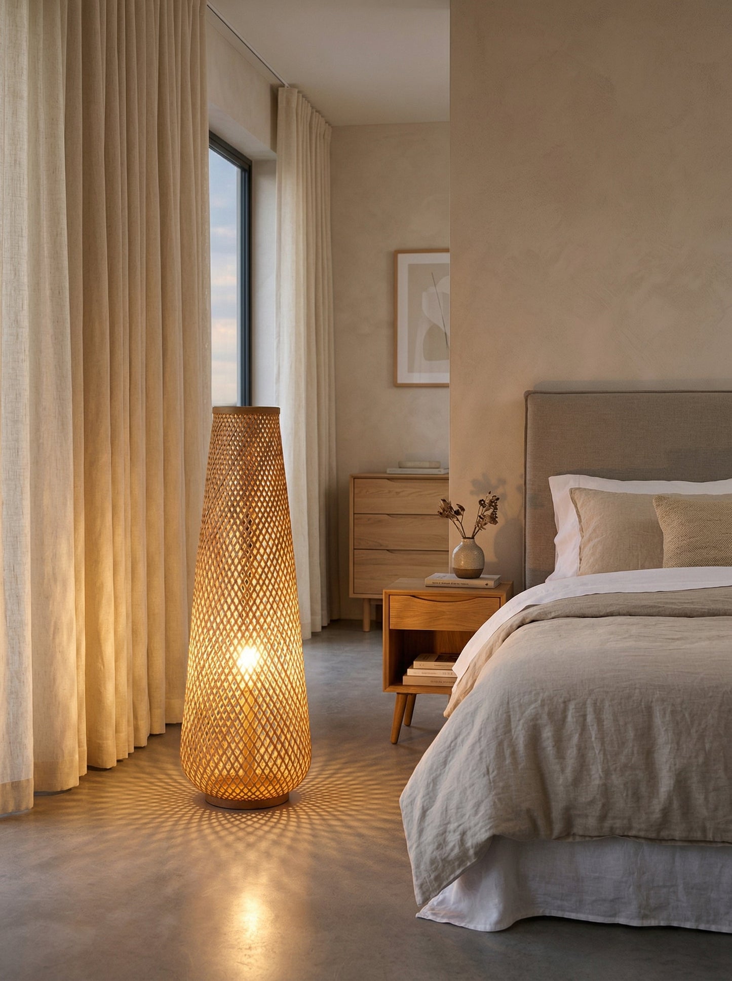 Lampadaire Tressé en Rotin – Doriro
