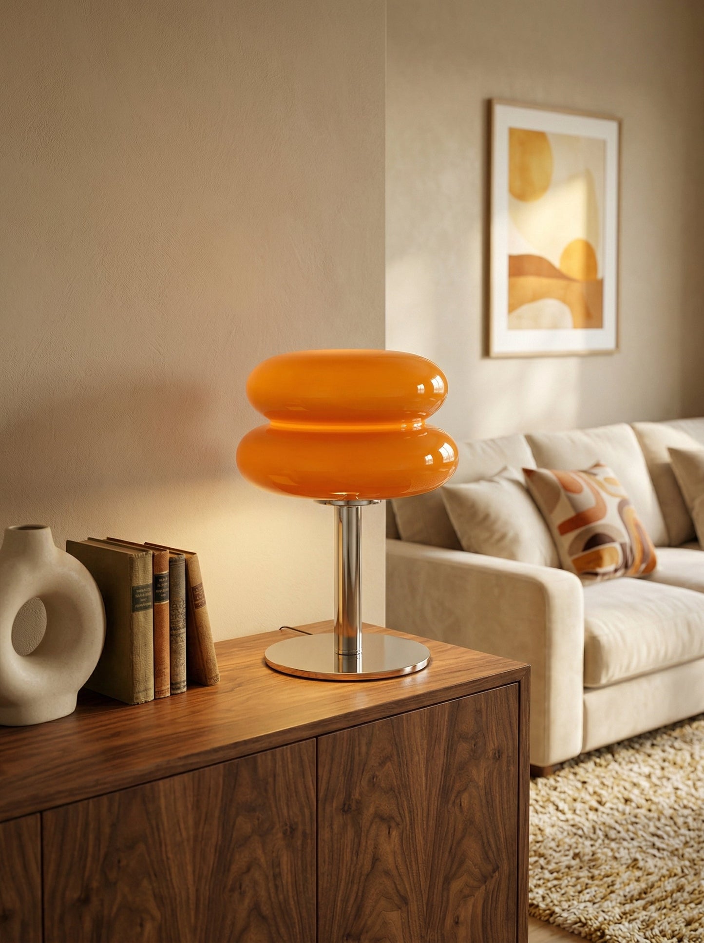 Lampe de Table Orange Laquée - Solune