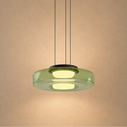 Suspension LED en verre fumé et métal noir – Verdora