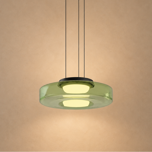 Suspension LED en verre fumé et métal noir – Verdora