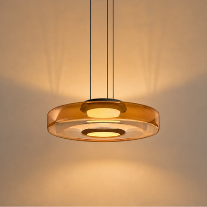 Suspension LED en verre fumé et métal noir – Verdora