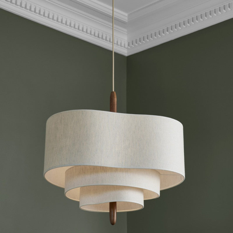 Suspension Design Beige en Bois & Tissu - Calora