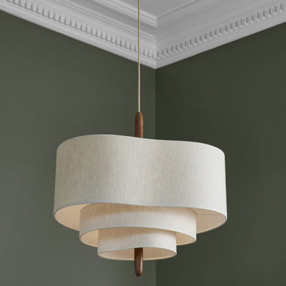 Suspension Design Beige en Bois & Tissu - Calora