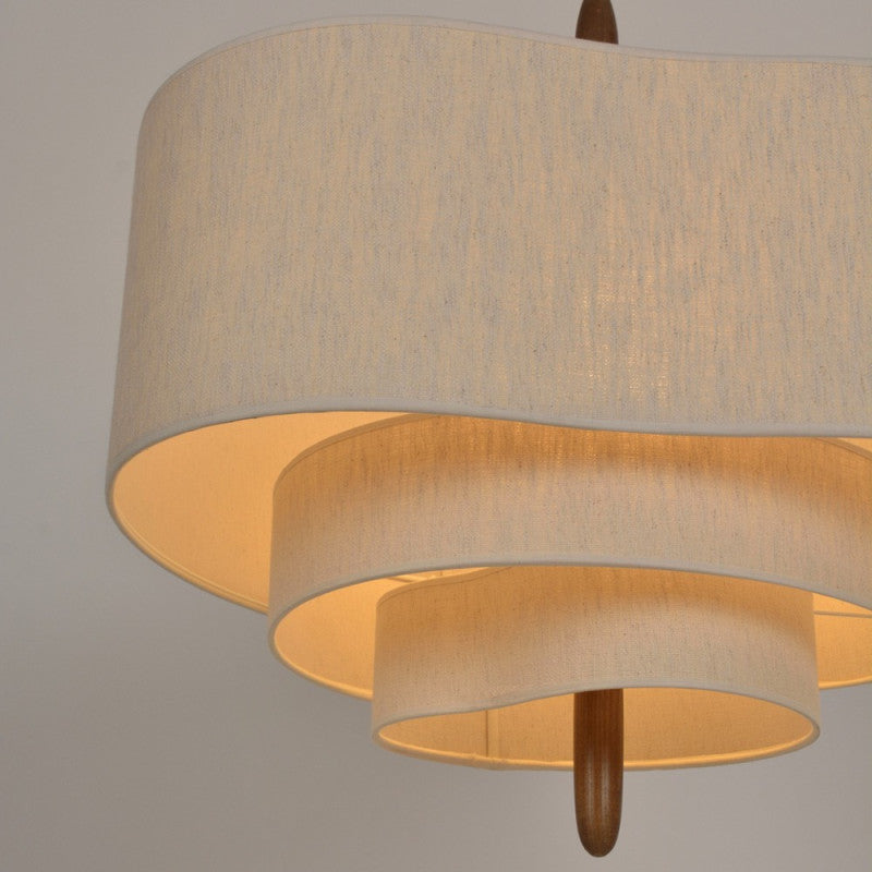 Suspension Design Beige en Bois & Tissu - Calora